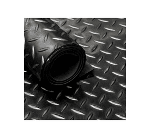 Piso de Goma Diamantado 3mm espesor, 1 m ancho x 1 m lineal
