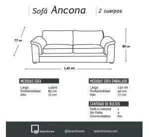 LIVING ANCONA 3-2 PU GRANO BEIGE