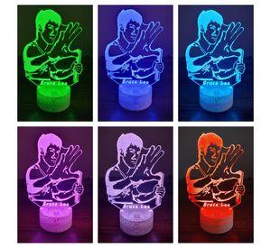 Lámpara ilusión 3D De Bruce Lee 7 Colores Led Integrados