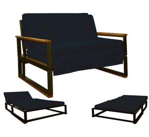 Futon Metalico Folk   1.0 Plazas 3 Posiciones   -  Negro