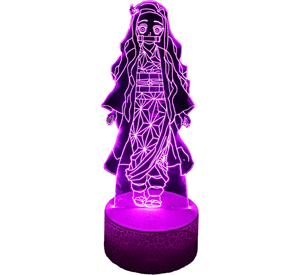 Lámpara ilusión 3D De Nezuko 7 Colores Led Integrados