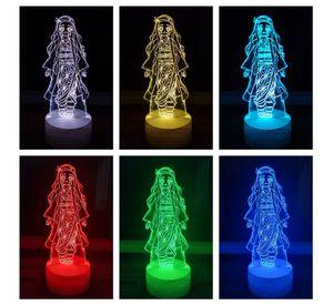Lámpara ilusión 3D De Nezuko 7 Colores Led Integrados