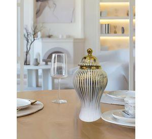 Potiche Jarrón Elegante Recipiente Decorativo Tapa Jhn