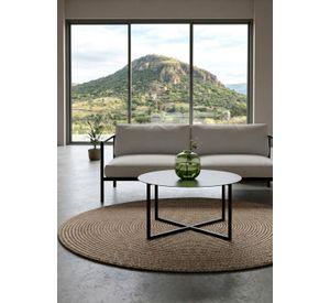 Mesa de Centro Talsi Metálica Negro 80x45 cm Hecho a Mano