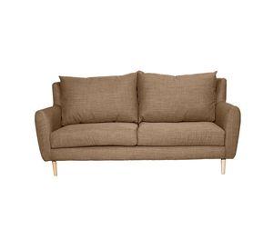 Sofá Lenora Chenille Tipo Lino Beige 2C