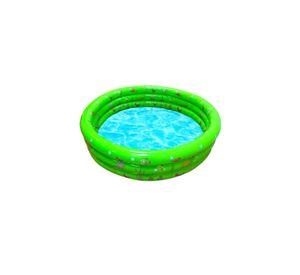Piscina inflable plástico 3 anillos 130x35 cm verano niños verde