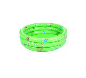 Piscina inflable plástico 3 anillos 130x35 cm verano niños verde