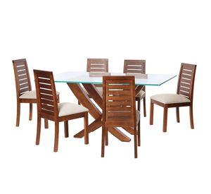 Juego De Comedor Alicante 6 Sillas Tenerife Lino Blanco