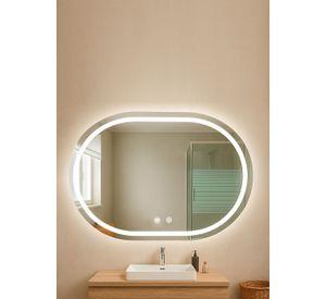 Espejo Curvo Horizontal Touch con Luz Led 3 colores 100 x 60 cm
