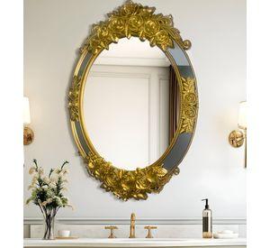 Espejo Ovalado Pared Grande Colgar Decorativo Dorado Jhn
