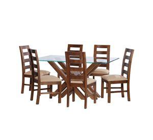 Juego De Comedor Merida 6 Sillas Granada Lino Natural