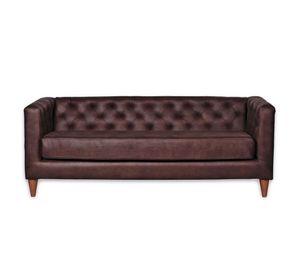SOFA BRESCIA 3C CUERO KENTUCKY CAFE MORO