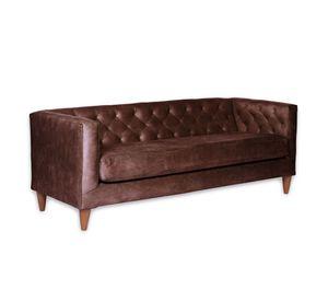 SOFA BRESCIA 3C CUERO KENTUCKY CAFE MORO