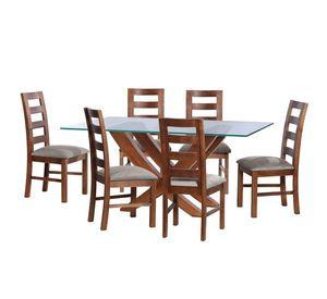 Juego De Comedor Alicante 6 Sillas Granada  Tela Velvet Gris