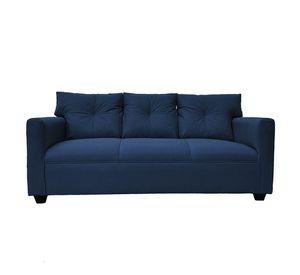 Sofá Mateo Chenille Azul Pata Plastica 3C