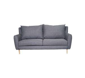 Sofá Lenora Chenille Tipo Lino Gris 2C