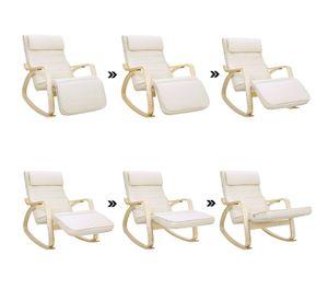 Silla Mecedora con Reposapiés 5 posiciones Beige