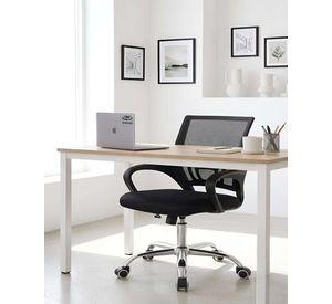 Silla de Oficina Giratoria con Malla y Base de Acero Cromado