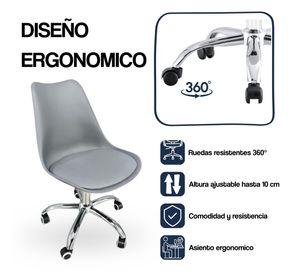 Silla de Oficina Ergonómica Shanghai Negra y Gris Altura Ajustable