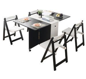 Comedor Plegable mult + 4 sillas plegables madera