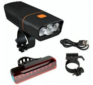 Kit Luces Led Para Bicicleta Recargable Usb Alta Intensidad