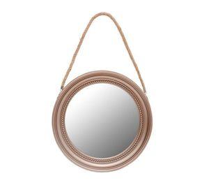 Espejo redondo Ø33 cm. con soga bronce viejo Unico