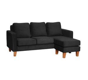 SECCIONAL VENECIA INTERCAMBIABLE TELA VELVET NEGRO