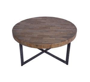 Mesa de Centro Hohot madera rustica de olmo y acero.