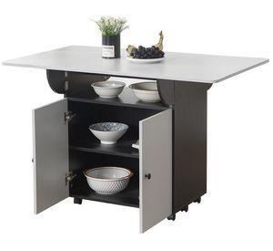 Mesa Comedor Isla Multiuso Gris/Negro