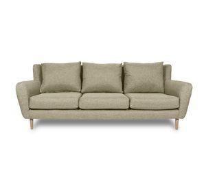 Sofá Lenora Felpa Beige 3 Cuerpos
