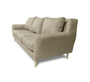 Sofá Lenora Felpa Beige 3 Cuerpos