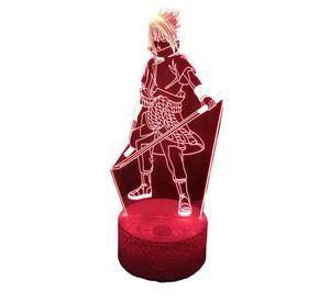 Lámpara ilusión 3D De Sasuke Uchiha 7 Colores Led
