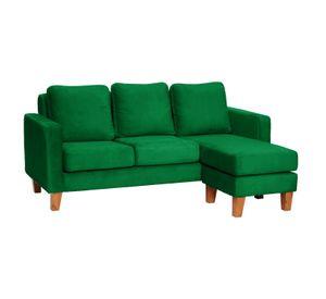 SECCIONAL VENECIA INTERCAMBIABLE TELA VELVET VERDE