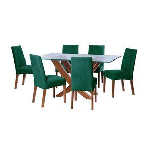 Juego De Comedor Alicante 6 Sillas Cadiz Tela Velvet Verde