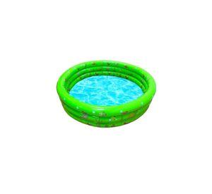 Piscina inflable plástico 3 anillos 130x35 cm verano niños verde