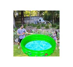 Piscina inflable plástico 3 anillos 130x35 cm verano niños verde