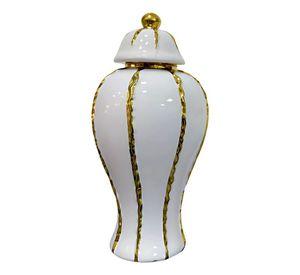 Potiche Jarrón Decorativo Elegante Recipiente Tapa Jhn