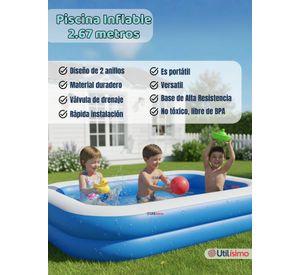 Piscina Inflable Rectangular 262x175x51 CM de Color Azul