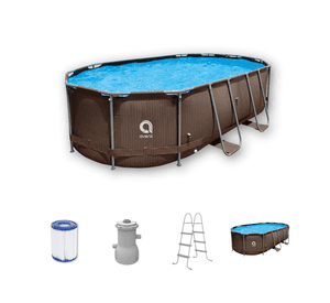 Piscina Estructural Ovalada + Filtro + Escalera Avenli 4.27x2.75x1 m 11m3