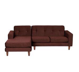 Sofa Chaiselong Izq Salerno Tela  Velvet  Chocolate