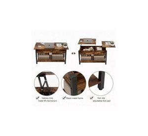 Mesa de Centro Elevable - Para Living, 110 x 49 x 48 cm, Negra