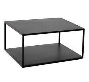 Mesa de Centro Kolding Metálica Negra 80x80x45 cm Hecho a Mano