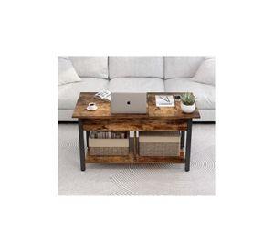 Mesa de Centro Elevable - Para Living, 110 x 49 x 48 cm, Negra