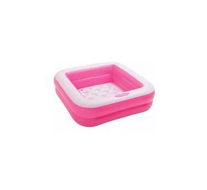 Piscina inflable cuadrada rosada