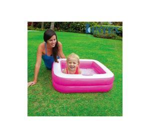 Piscina inflable cuadrada rosada