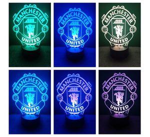 Lámpara ilusión 3D De Manchester United Inglaterra 7 Colores Led