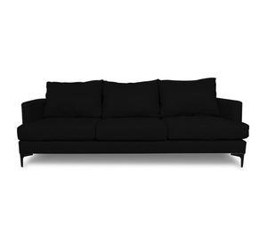 Sofá Aldara Felpa Negro 3 Cuerpos