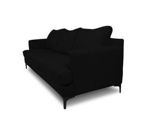Sofá Aldara Felpa Negro 3 Cuerpos