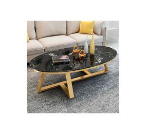 Mesa de centro ovalada diseño marmol 120*60*45cm Chic Home