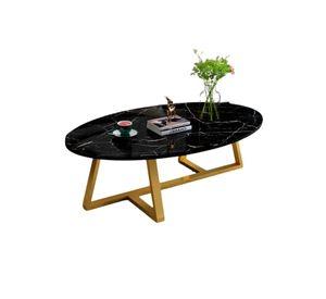 Mesa de centro ovalada diseño marmol 120*60*45cm Chic Home